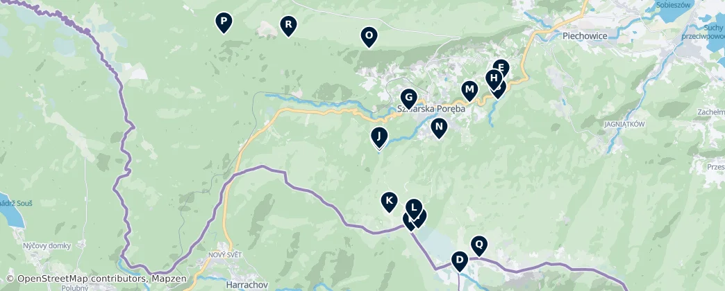 Map of Szklarska Poręba Must-Sees