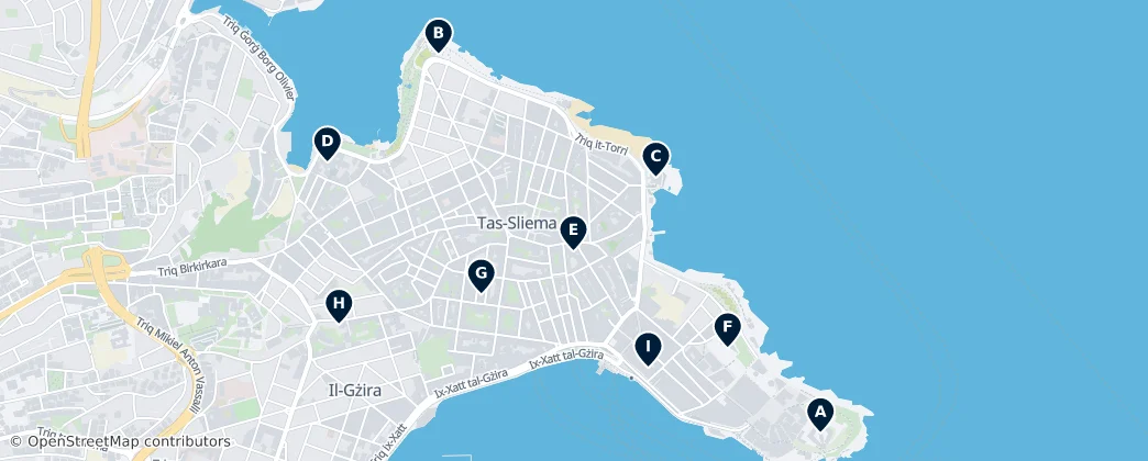 Map of Historic Sites in Sliema