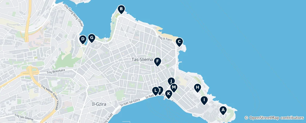 Mapa De Sliema's Unmissable Highlights