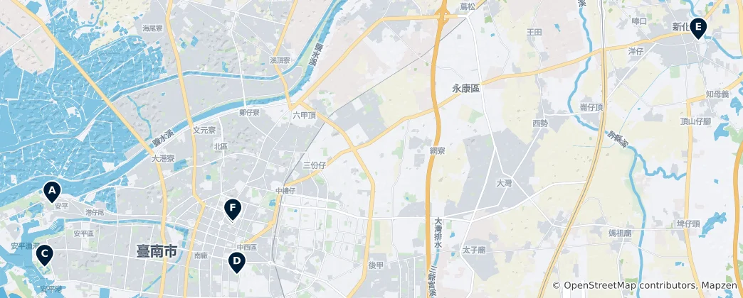 Mappa di Historic Sites in Tainan