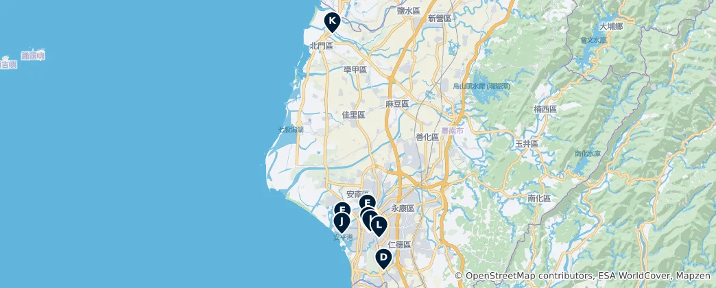 Tainan City Essentials 지도