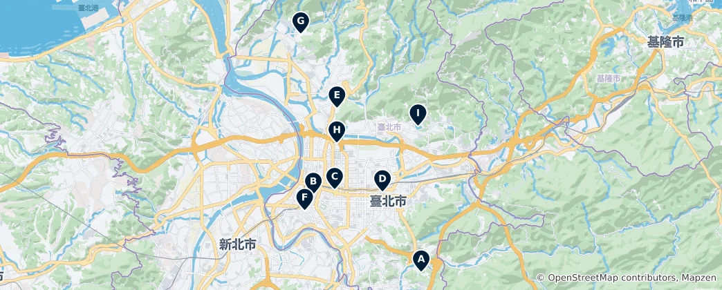 Mapa Parks & Creative Spaces
