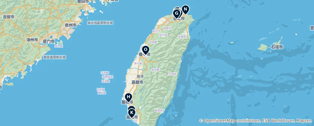 Map of Taiwanese Markets & Shopping