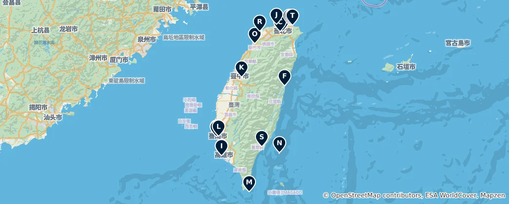 Map of Taiwan's Historical Treasures