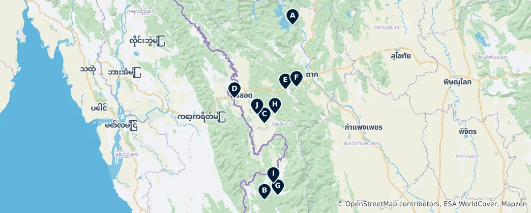 Mappa di Tak Province Essentials