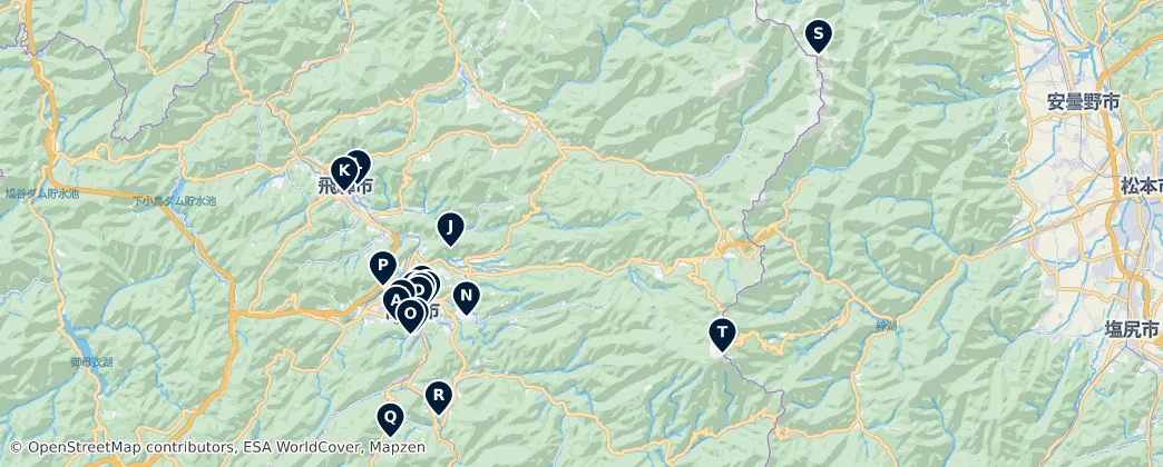 Takayama Cultural Treasures — Mapa