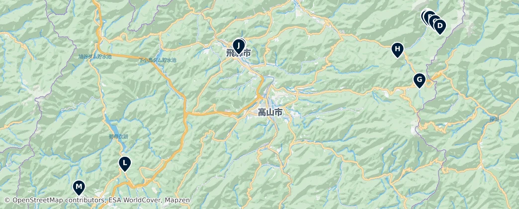 Takayama Mountain Views & Culture — Mapa