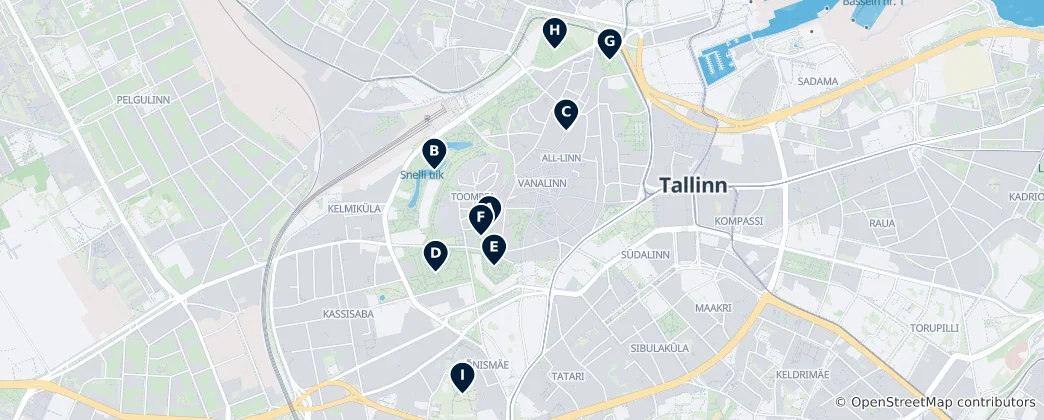 Mapa Tallinn's Green Escapes