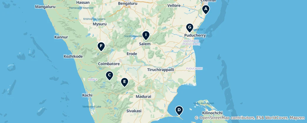 Mapa Scenic Parks & Viewpoints