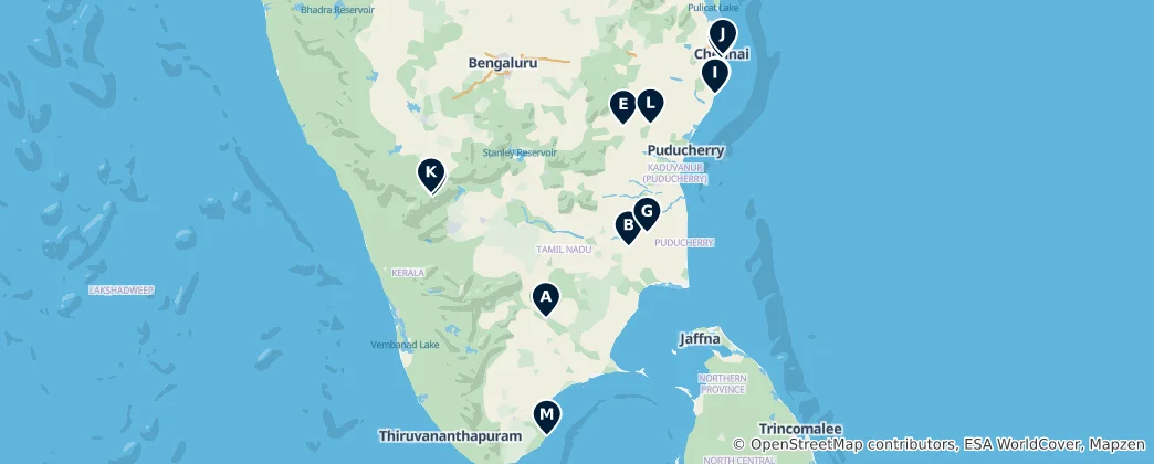 Mapa Tamil Nādu Essentials