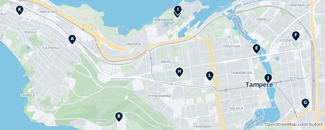 Mappa di Tampere's Absolute Essentials