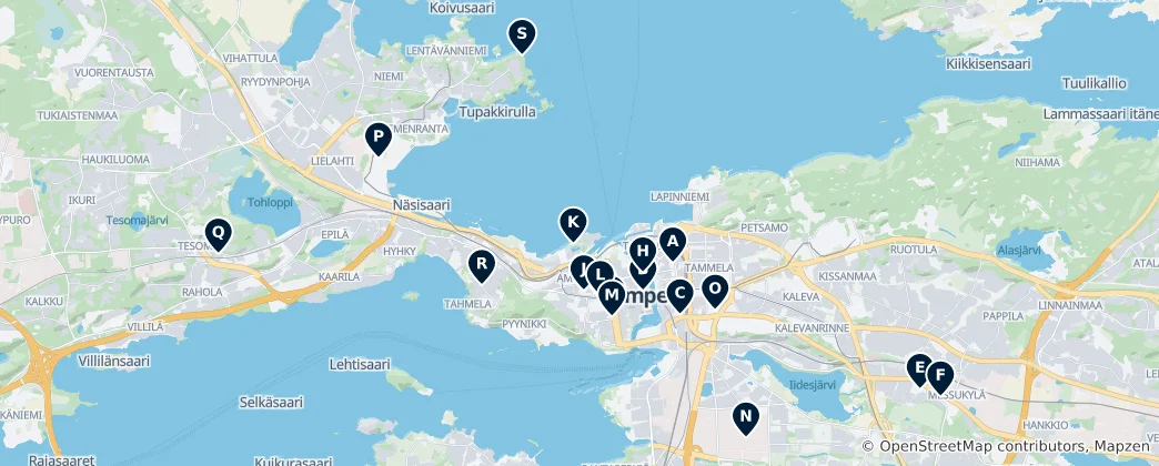 Map of Tampere's Cultural Highlights