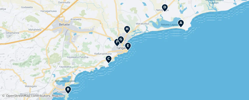 Mapa Tangalle Unmissables