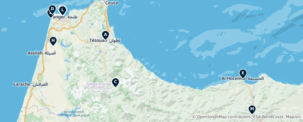 Karte von Tangier-Tetouan-Al Hoceima Essentials