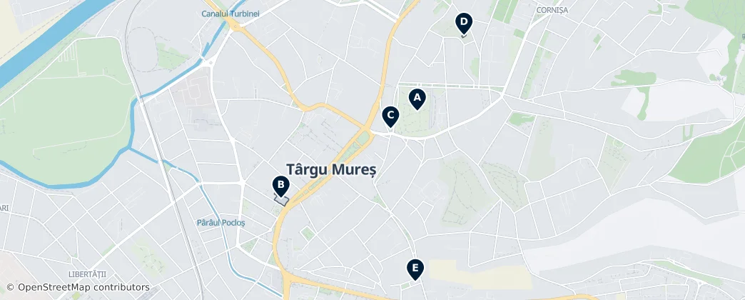 Târgu Mureș Must-Sees — Mapa