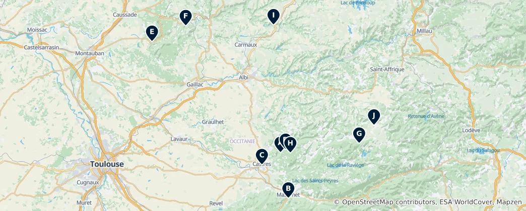 Mapa Natural Attractions