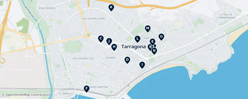 Map of Cultural Highlights of Tarragona