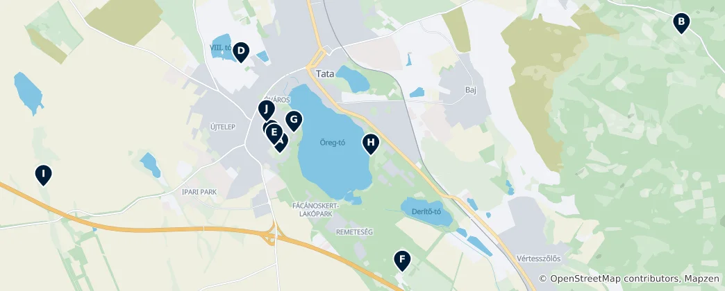 Map of Parks and Nature in Tata