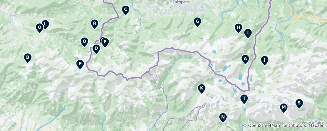Mappa di Tatra Meadows and Protected Areas