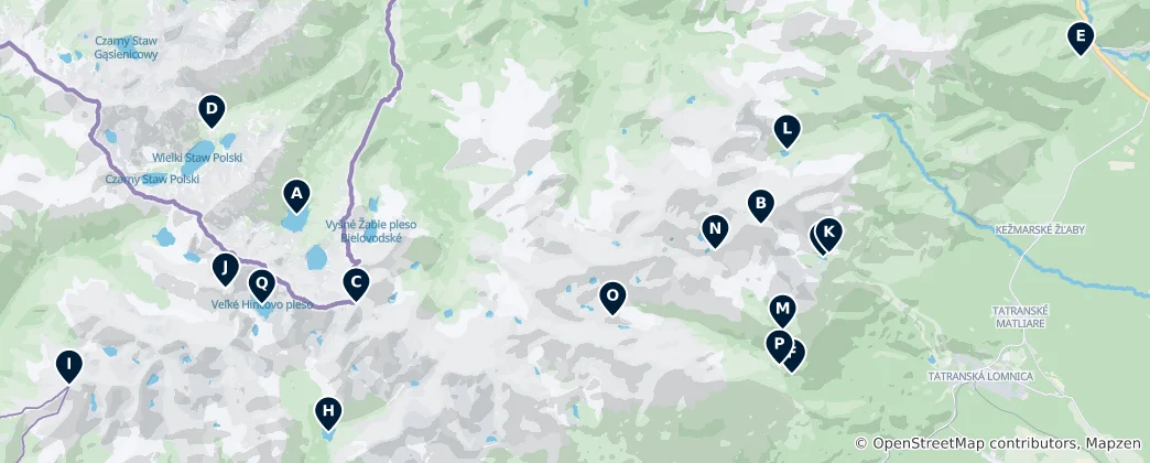 Map of Tatra Mountains Unmissables
