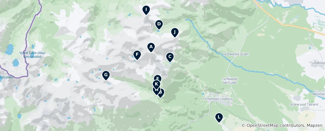 Mapa De Alpine Huts and Hiking Hubs