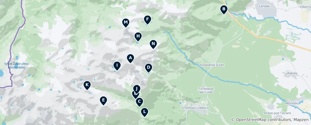 Mapa Editor's Choice: High Tatras
