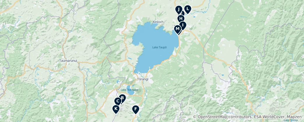 Map of Taupo Viewpoints & Parks