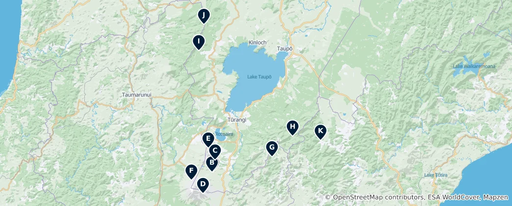 Map of Taupo Wilderness Huts