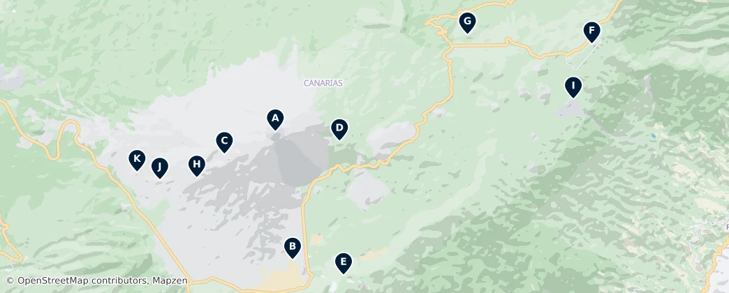 Mapa De Volcanic Peaks of Spain