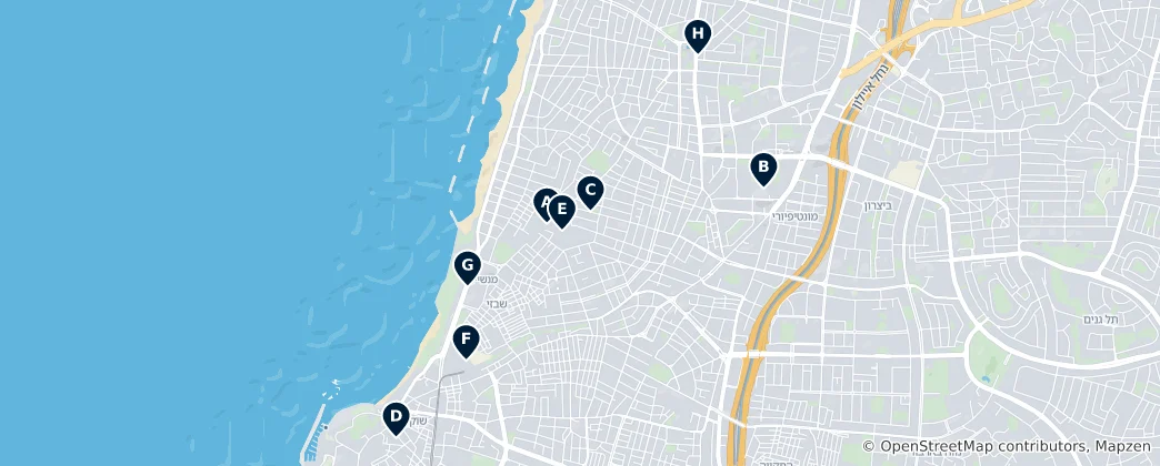 Tel Aviv Foodie Destinations 지도