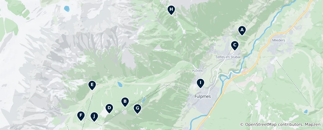 Map of Telfes im Stubai Essentials