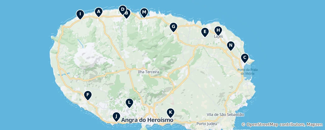 Map of Azores Religious Heritage