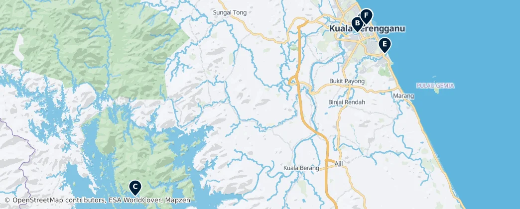 Map of Hidden Gems of Terengganu