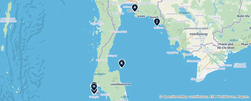 Mapa De Top Coastal Beaches