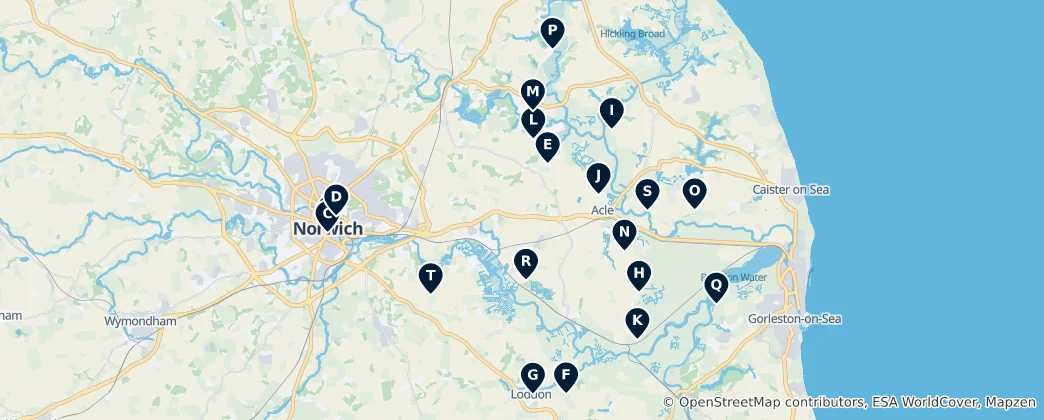 Mapa Historic Churches and Chapels