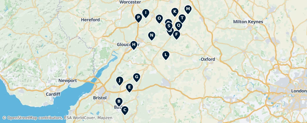 Carte de Historic Churches and Chapels