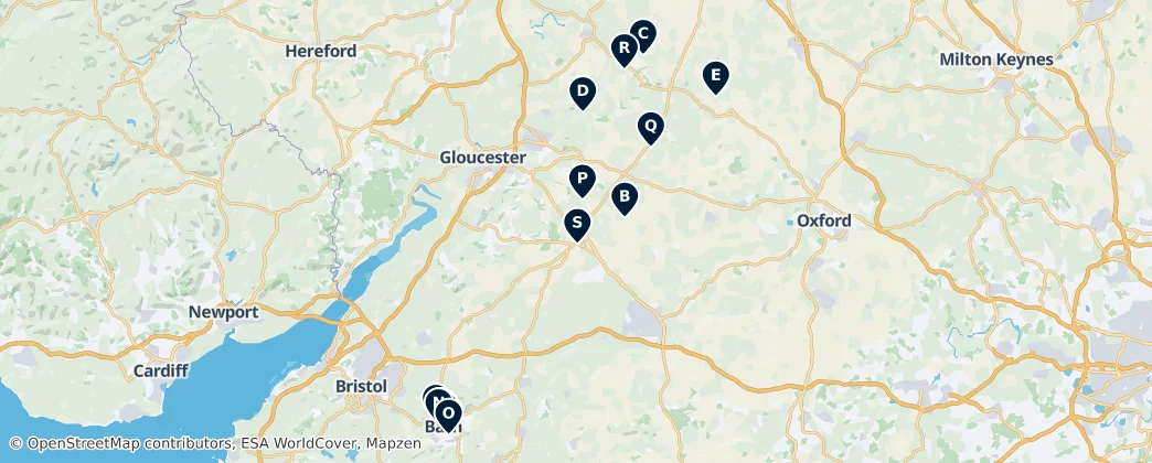 Mapa The Cotswolds National Landscape: Absolute Essentials
