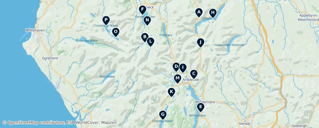 Mapa Lakes and Waterfalls