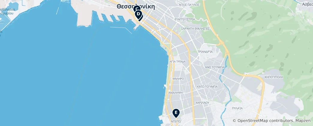 Map of Authentic Greek Dining