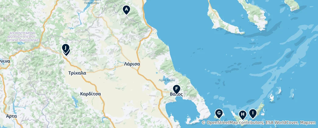 Mapa Thessaly Essentials