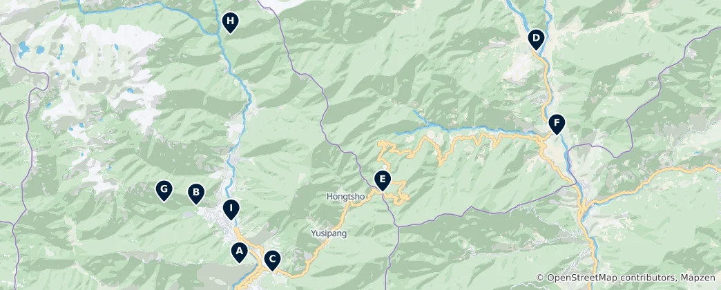 Mappa di Thimphu Must-Sees