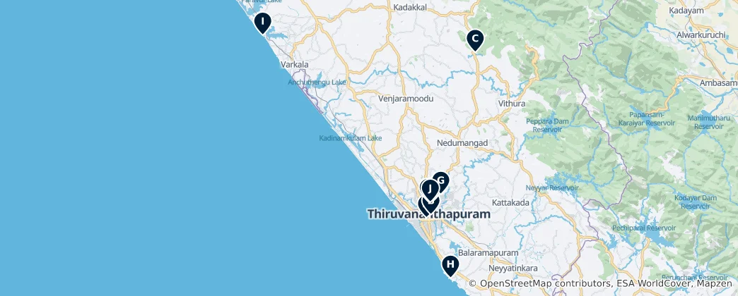 Mapa Thiruvananthapuram Essentials