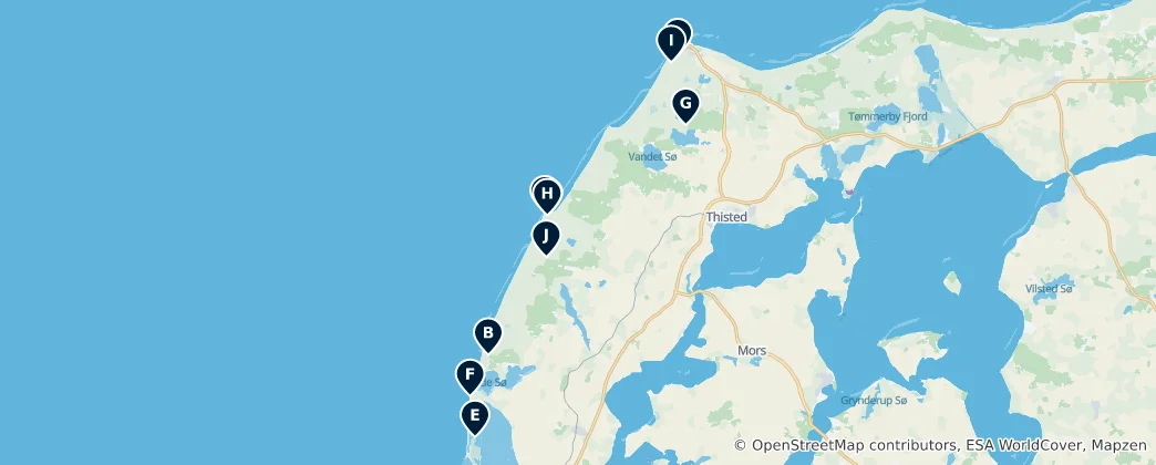 Mappa di Nationalpark Thy Essentials