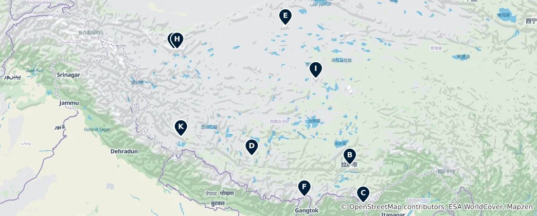 Map of Majestic Mountains and Glaciers