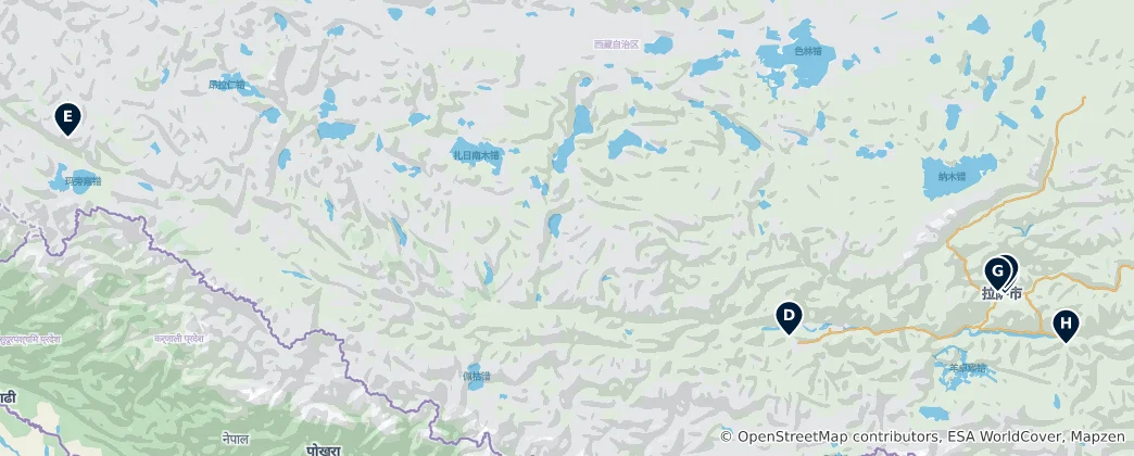 Karte von Autonome Region Tibet: Das absolute Wesentliche