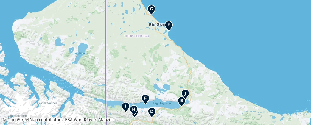 Map of Tierra del Fuego Essentials