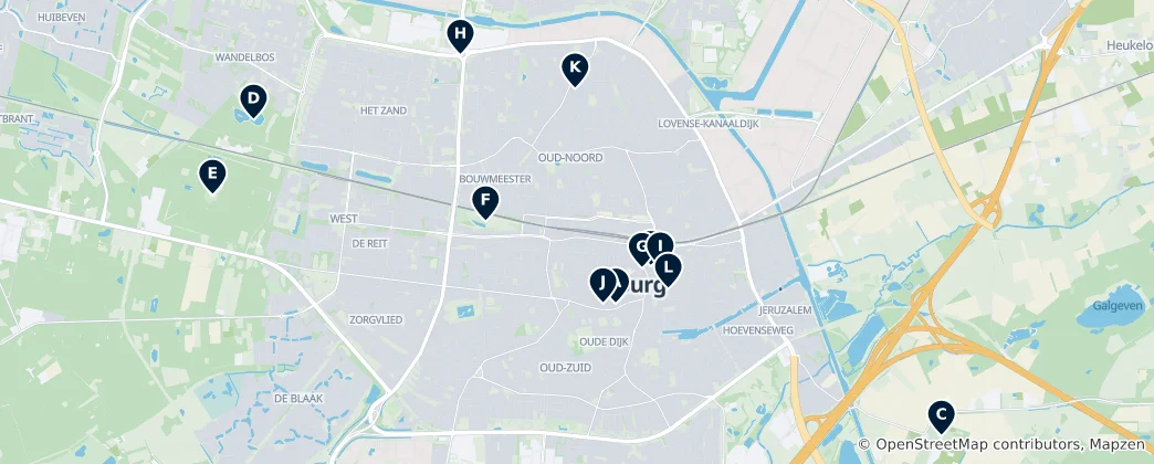 Mapa Tilburg Essentials