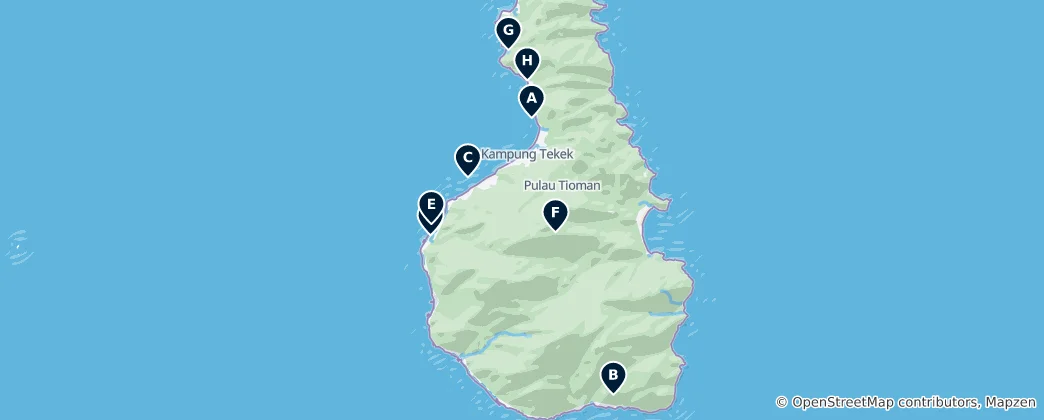 Mapa Best of Tioman Island
