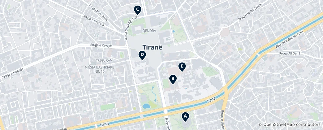 Mapa Art & Culture in Tirana