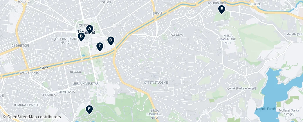 Mappa di Religious Heritage of Tirana